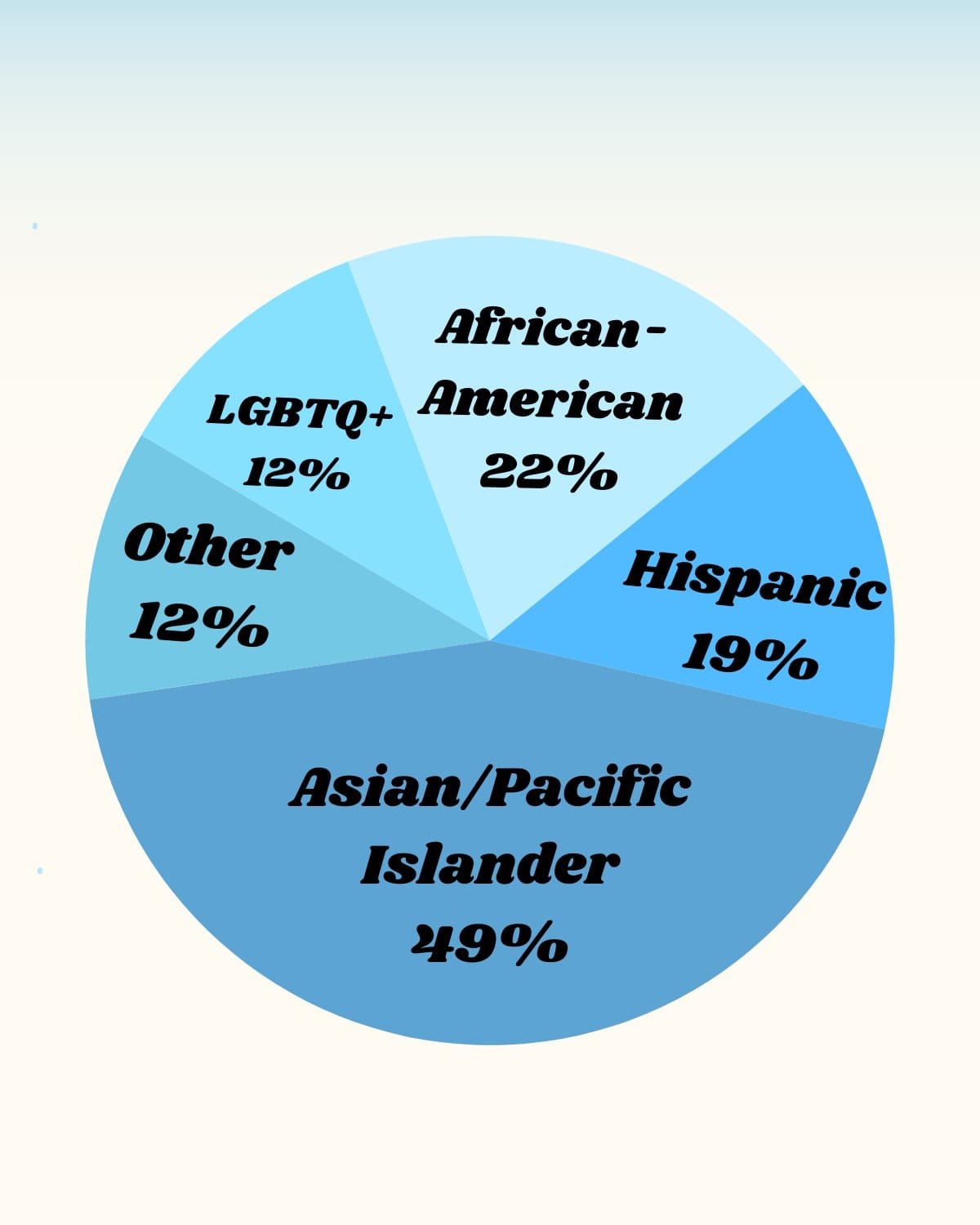 Diversity The Jasco group internhip diversity pie chart