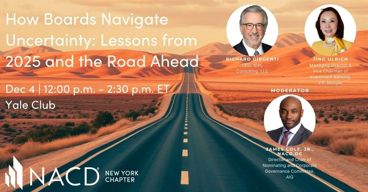 How Boards Navigate Uncertainty Event Poster